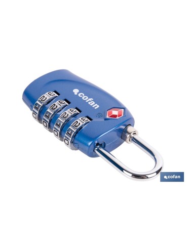 CANDADO COMBINACIÓN EQUIPAJE TSA 4 DÍGITOS 30 MM