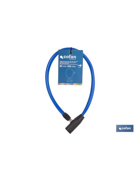 CANDADO DE BICICLETA CON CABLE DE ACERO Ø5 MM 500 MM