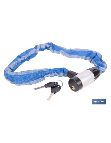 CANDADO DE CADENA ACERO CEMENTADO Ø6 MM CON FUNDA DE NYLON 900 MM