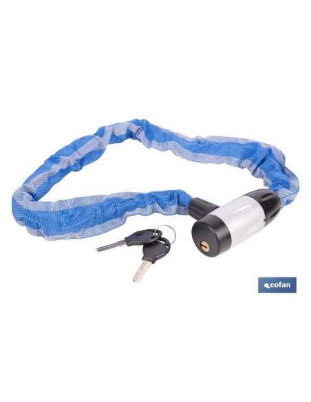 CANDADO DE CADENA ACERO CEMENTADO Ø6 MM CON FUNDA DE NYLON 900 MM