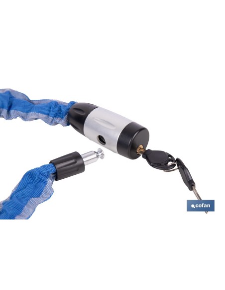 CANDADO DE CADENA ACERO CEMENTADO Ø6 MM CON FUNDA DE NYLON 900 MM