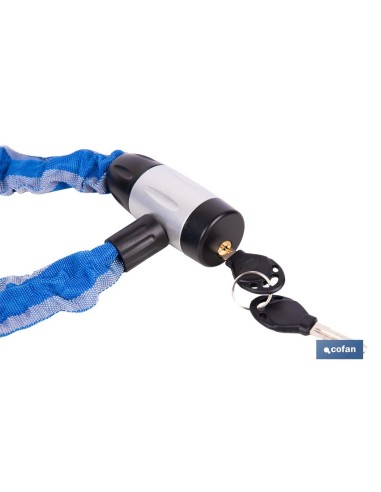 CANDADO DE CADENA ACERO CEMENTADO Ø6 MM CON FUNDA DE NYLON 900 MM