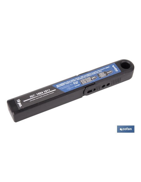 RECAMBIO 10 UDS. HOJA NEGRA SK2 65HRC PARA CÚTER 9 X 80 X 0,6 MM