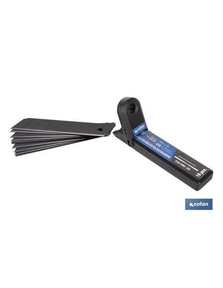 RECAMBIO 10 UDS. HOJA NEGRA SK2 65HRC PARA CÚTER 25 X 126 X 0,7 MM