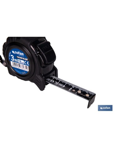 FLEXÓMETRO HOJA NEGRA DOBLE CARA 19 MM X 3 M
