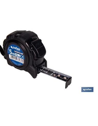FLEXÓMETRO HOJA NEGRA DOBLE CARA 19 MM X 5 M