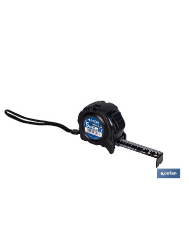 FLEXÓMETRO HOJA NEGRA DOBLE CARA 25 MM X 5 M