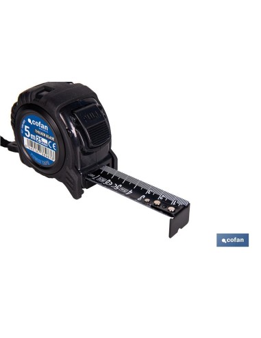 FLEXÓMETRO HOJA NEGRA DOBLE CARA 25 MM X 5 M