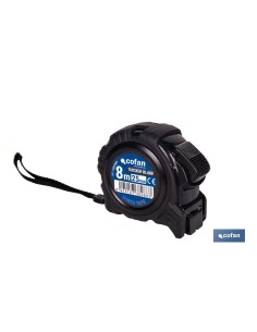 FLEXÓMETRO HOJA NEGRA DOBLE CARA 25 MM X 8 M