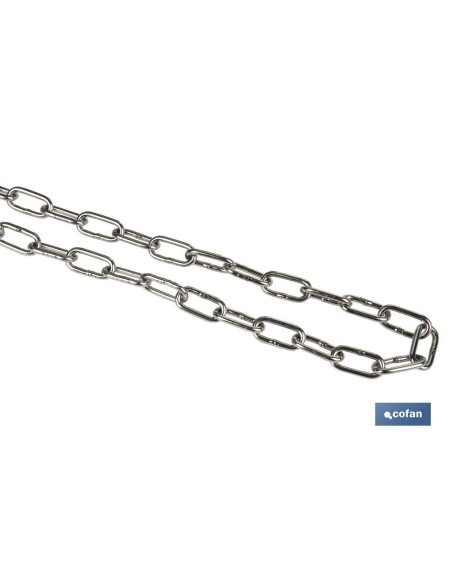CADENA CALIBRADA DIN 766 M2 INOX A4 (METRO)