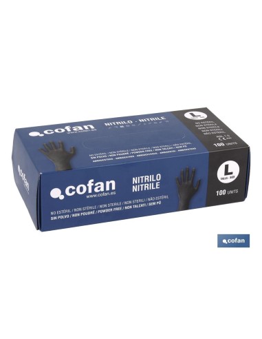 CAJA 100 UNDS. GUANTES DE NITRILO NEGRO T - XL