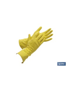 GUANTE AMARILLO LATEX FLOCADO T 7 VENTA UNITARIA