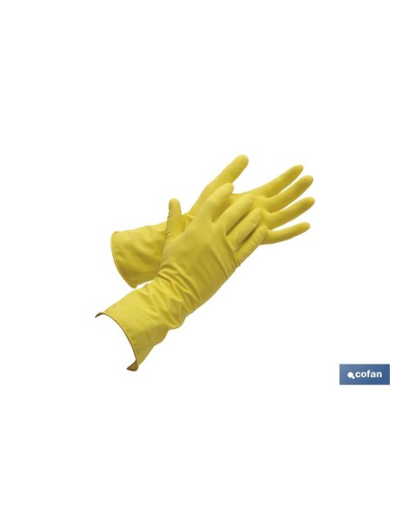 GUANTE AMARILLO LATEX FLOCADO T 9