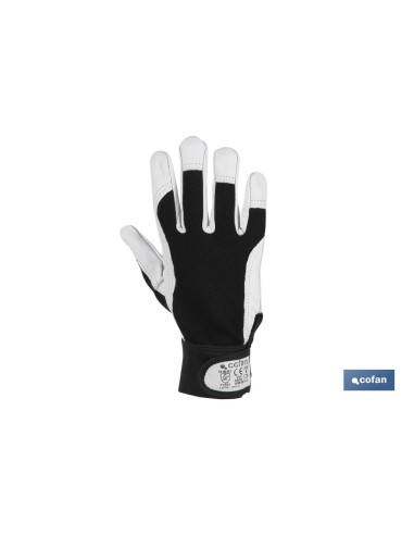 GUANTE VACUNO DORSO TELA + VELCRO T-10