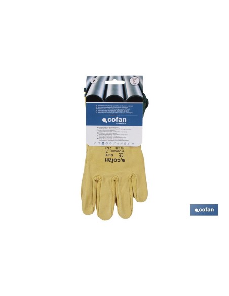 GUANTES PIEL VACUNO AMARILLO T-8