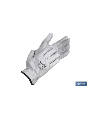 GUANTES PIEL VACUNO GRIS T-7