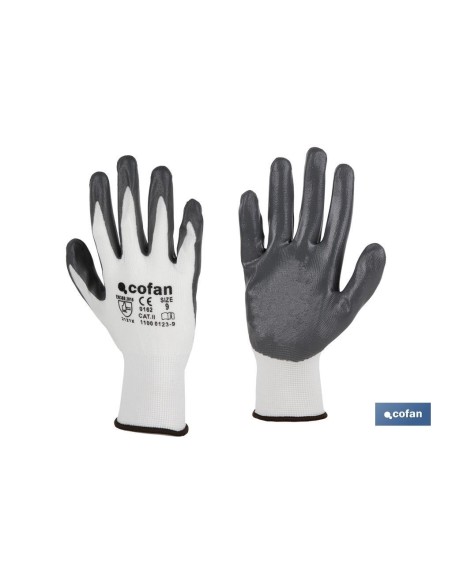 BLÍSTER DE GUANTE DE NITRILO 100 % IMPREGNADO DE PU GRIS TALLA 10 VENTA UNITARIA