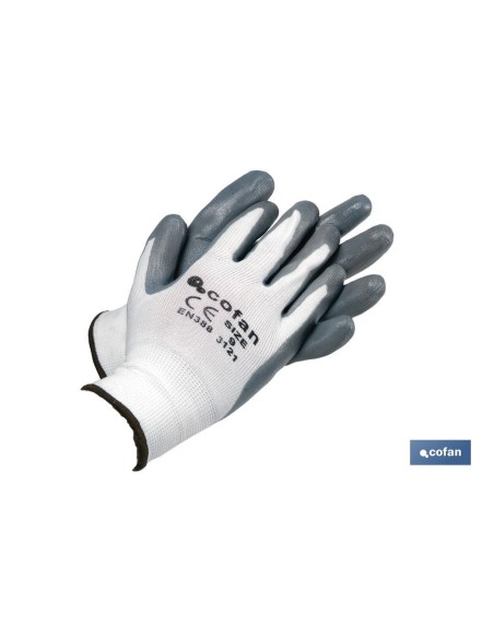 BLÍSTER DE GUANTE DE NITRILO 100 % IMPREGNADO DE PU GRIS TALLA 8 VENTA UNITARIA