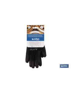 GUANTE 100% POLIEST. IMPREG. PU NEGRO T-6 2