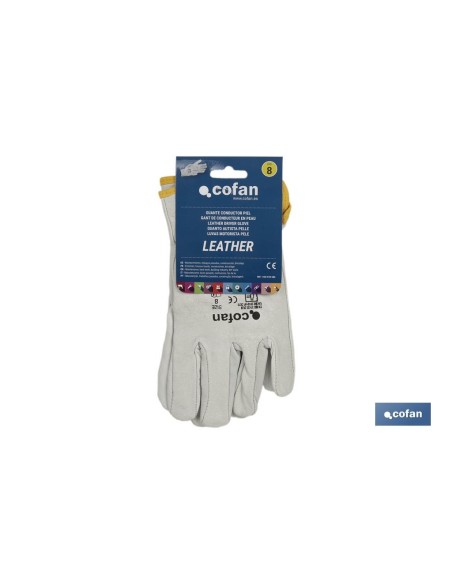 GUANTE CONDUCTOR DE PIEL TALLA 10 BLÍSTER venta unitaria