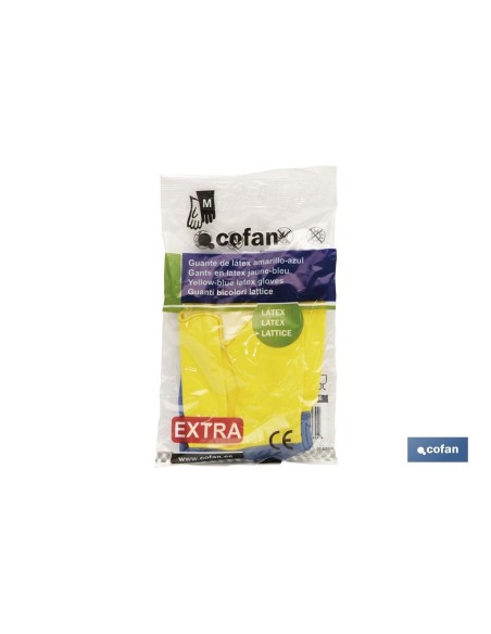 GUANTE BICOLOR LATEX REFORZADO T 9 VENTA UNITARIA