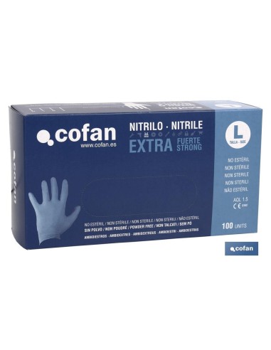 CAJA 100 UDS. GUANTES NITRILO EXTRA FUERTE T - L