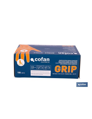 CAJA 100 UDS. GUANTES DE NITRILO NARANJA DIAMANTADO 8,5 G TALLA L