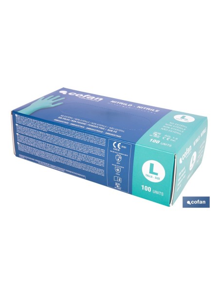 CAJA 100 UDS. GUANTES NITRILO VERDE COFAN PROTECCION FITOSANITARIOS T-L