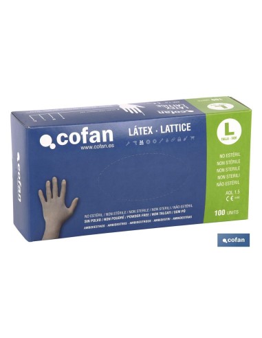 CAJA 100 UDS. GUANTE LATEX SIN POLVO T - M