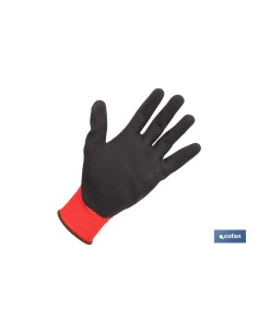 GUANTE IMPREGNADO SANDY COATED ROJO/NEGRO TALLA 7 VENTA UNITARIA 2