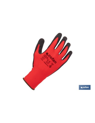 GUANTE IMPREGNADO SANDY COATED ROJO/NEGRO TALLA 8