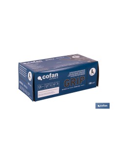 CAJA 100 UDS. GUANTES DE NITRILO NEGRO DIAMANTADO 8,5 G TALLA L 2