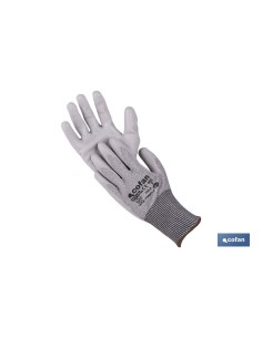 GUANTE ANTICORTE IMPREGNADO PU GRIS T-7
