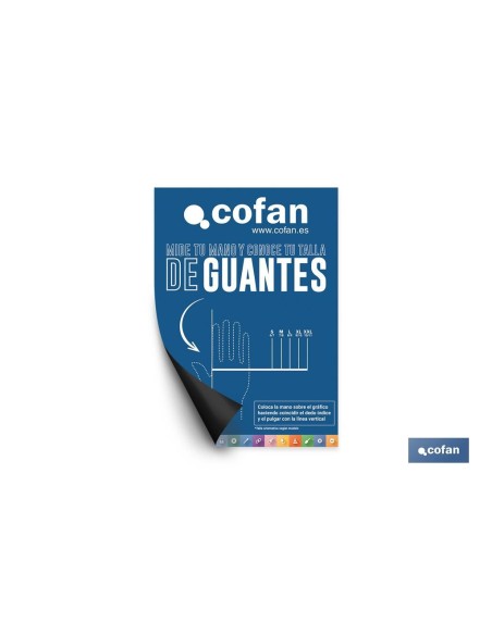 CARTEL IMANTADO 297x210 mm MEDIDOR TALLA DE GUANTES