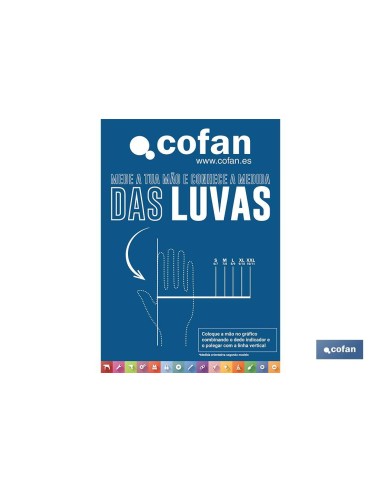 PÓSTER MAGNETIZADO 297x210 mm MEDIDOR DE TAMANHO DA LUVA