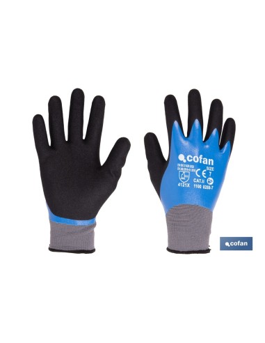 GUANTE IMPREGNADO SANDY DOBLE CAPA DE NITRILO AZUL TALLA 11