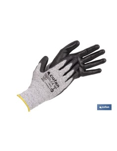 GUANTE ANTICORTE ULTRA LIGERO IMPREGNADO PU NEGRO T-7