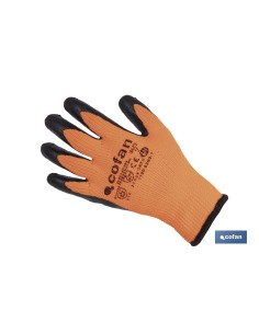 GUANTE NARANJA FLUOR CON REVESTIMIENTO LATEX TERMICO T-11 VENTA UNITARIA 2