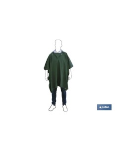 PONCHO DE AGUA VERDE PVC/POLIESTER TALLA ÚNICA