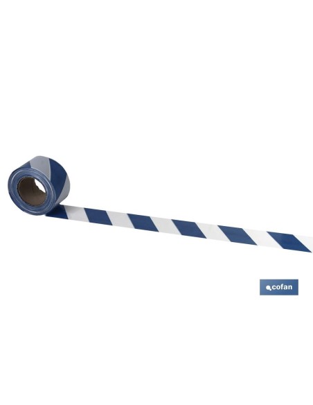 CINTA BALIZAM. AZUL/BLANCA 80MM X 200MTS