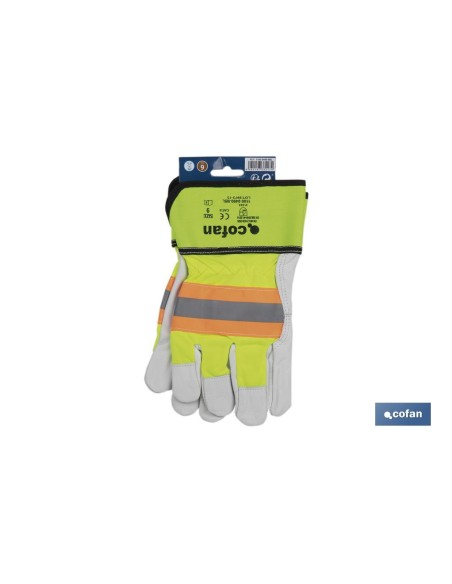 BLISTER GUANTE VACUNO AMERICANO AMARILLO FLÚOR TALLA 9 VENTA UNITARIA