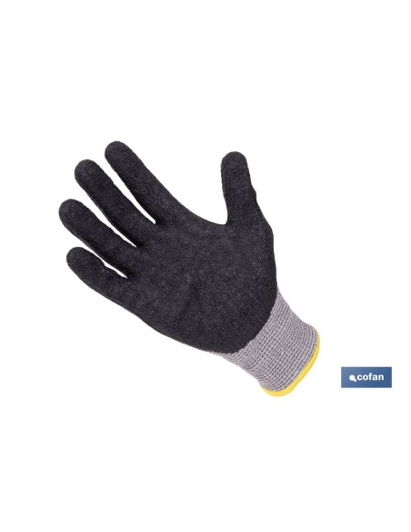 GUANTE ANTICORTE HPPE IMPREGNADO DE LATEX RUGOSO TALLA 6 VENTA UNITARIA