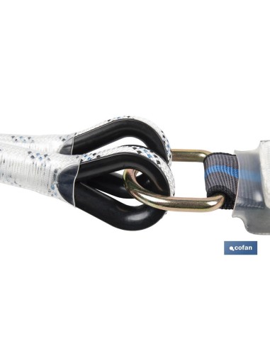 ESLINGA BIFURCADA DE CUERDA TRENZADA CON ABSORBEDOR DE ENERGÍA 1,50 M Y 2 GANCHOS
