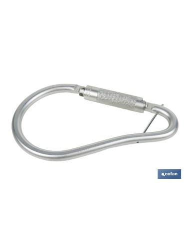 GANCHO DE ACERO CON BLOQUEO AUTOMÁTICO APERTURA 59 MM RUPTURA +23 kN