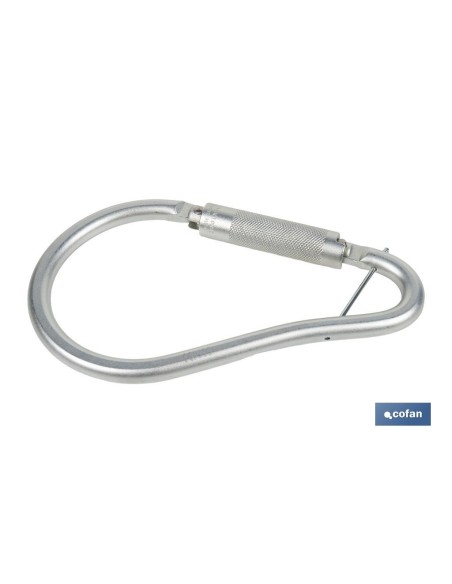 GANCHO DE ACERO CON BLOQUEO AUTOMÁTICO APERTURA 59 MM RUPTURA +23 kN