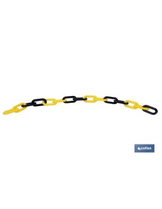 CADENA DE PLÁSTICO 8mm 30 mts (AMARILLO/NEGRO)
