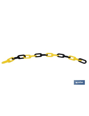 CADENA DE PLÁSTICO 8mm 30 mts (AMARILLO/NEGRO)