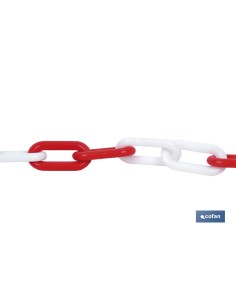 CADENA DE PLÁSTICO 8mm 30 mts (ROJO/BLANCO)