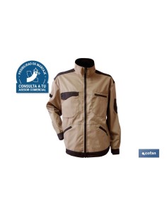 CHAQUETA TRABAJO BENZ 280gms/m BEIS-NEGRO T-S