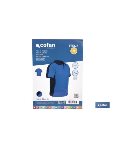 POLO FREYJA ELASTANO 210 G/M2 AZUL-NEGRO TALLA L